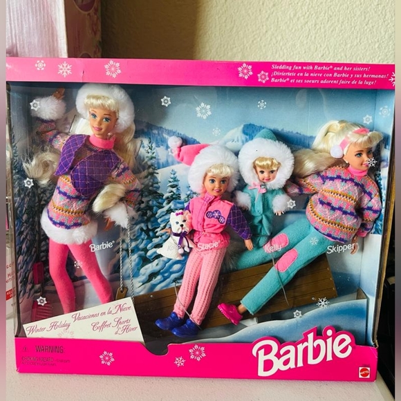 Vintage Winter Holiday Barbie , Kelly, Stacie ,skipper - Picture 1 of 11